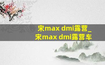 宋max dmi露营_宋max dmi露营车